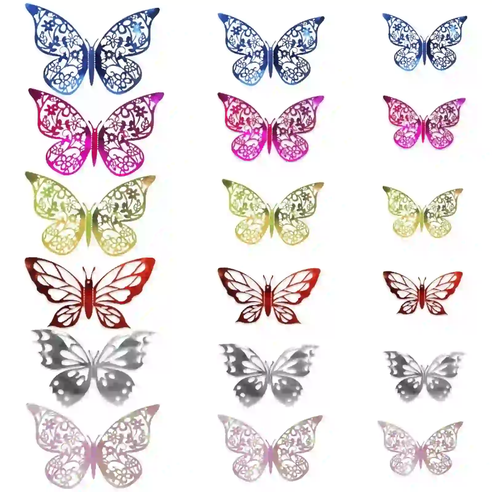 "Adhesive butterfly for decorating walls or balloons – multicolored – 12 pieces"